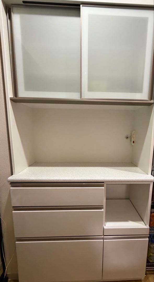 最終値下 キッチンボード アルミナ2 食器棚 （送料18500円込） 幅100