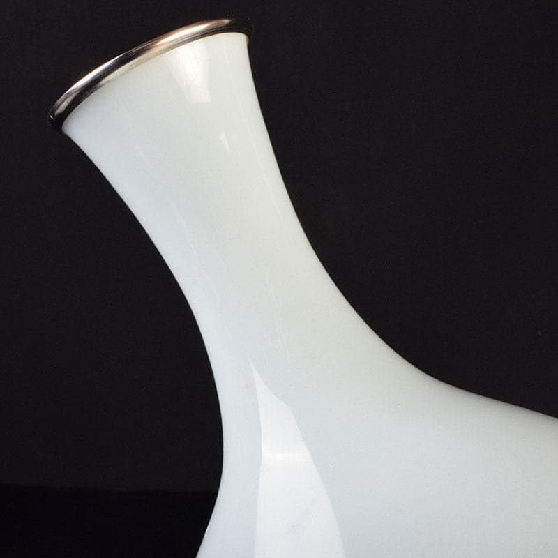 Gojyo　七宝焼　安藤七宝店造　青玉釉唐草文花瓶　共箱　D　R9181H