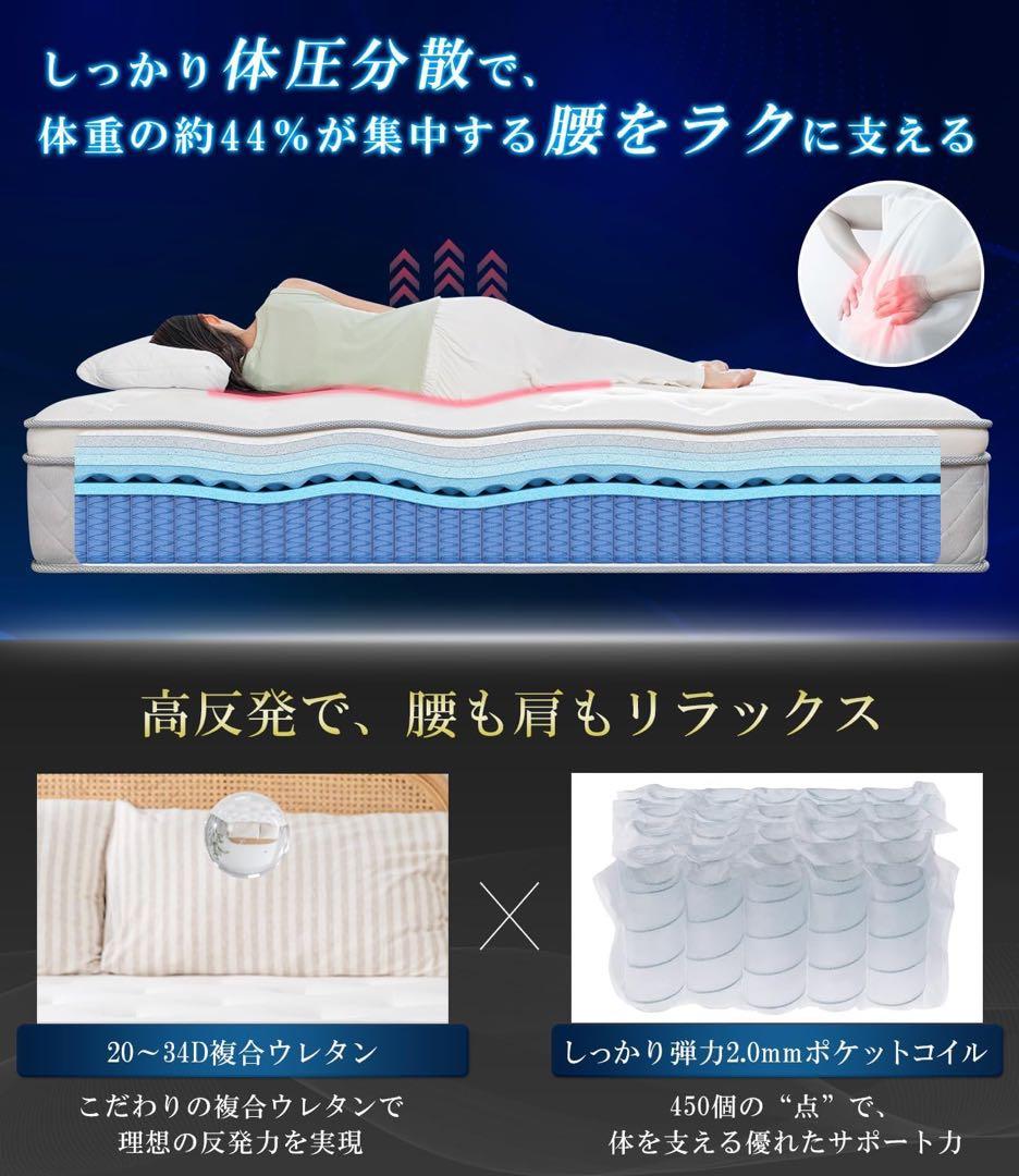 【高反発23cm厚】マットレス シングル