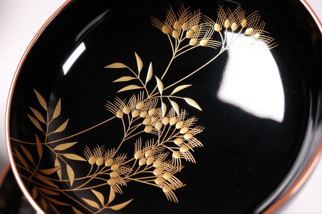 依頼品20客まとめ専用【CM380】輪島塗 草花 絵変わり蒔絵煮物椀 光峯 哲舟