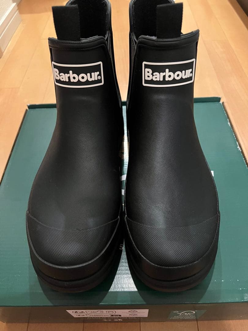美品 Barbour レインブーツ ブラック