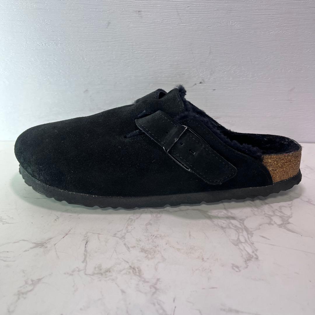 とこ【美品】ビルケンシュトック ボストン ボア付き 黒 39 25cm