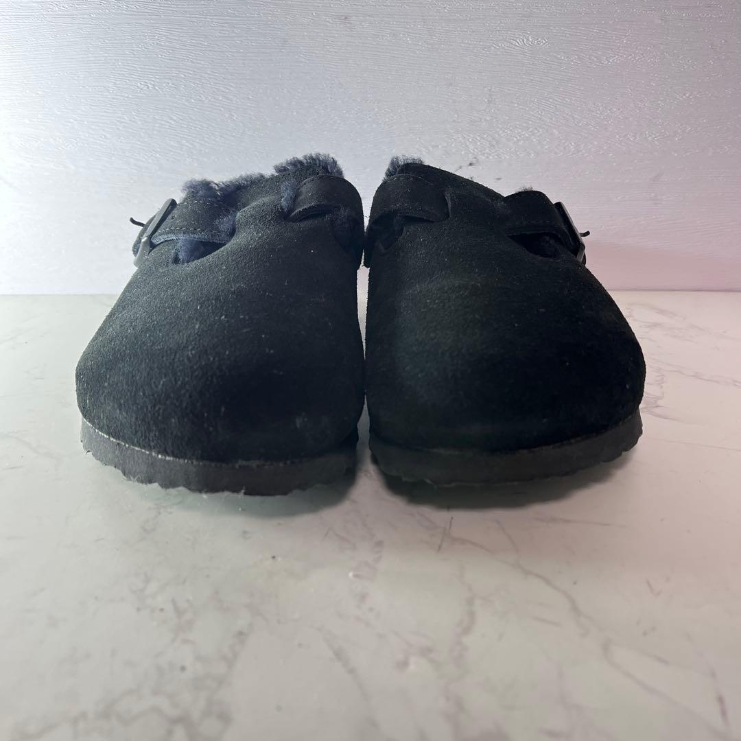 とこ【美品】ビルケンシュトック ボストン ボア付き 黒 39 25cm