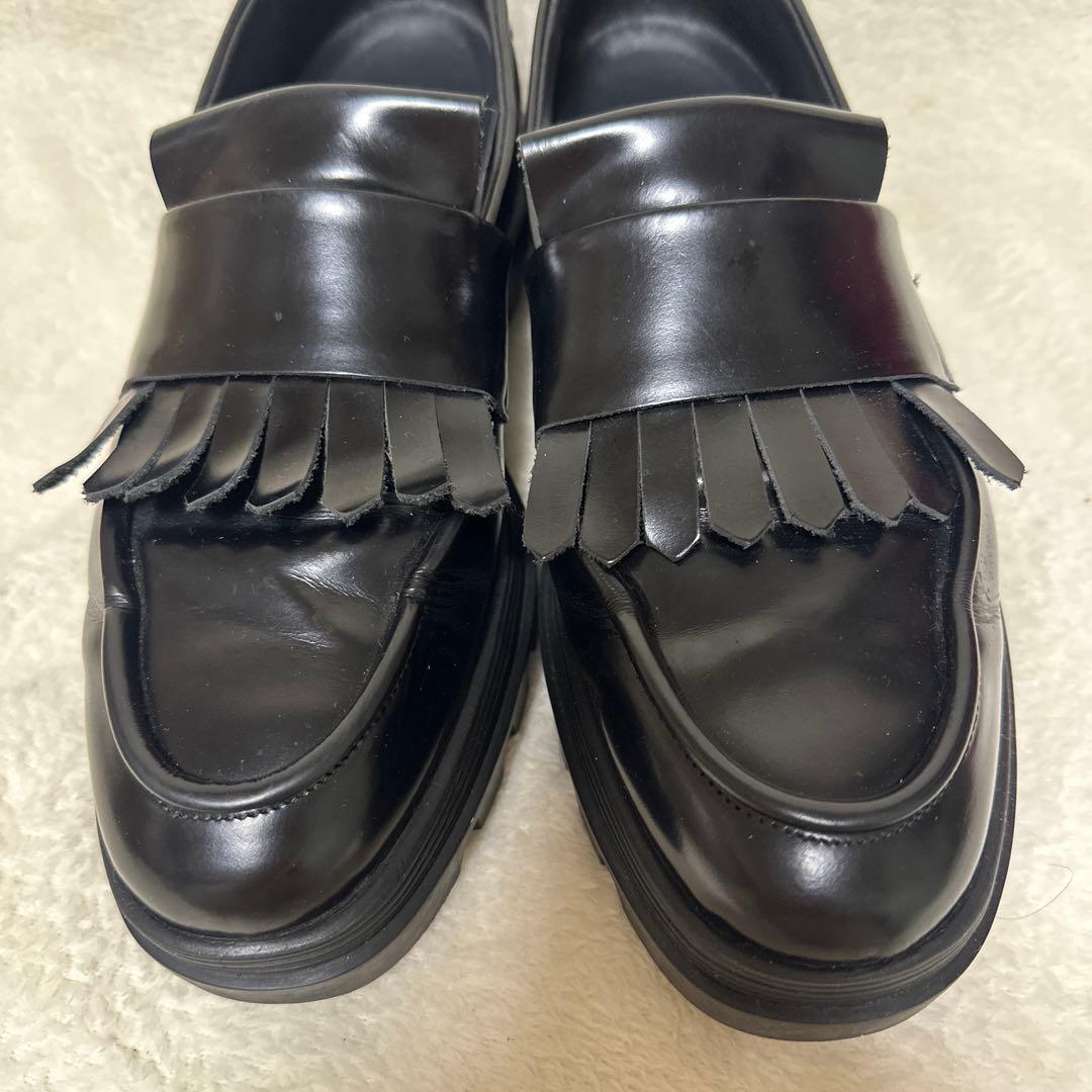 アシックス　ランウォーク　ローファー　24cm　フリンジ　レディース　EE 黒