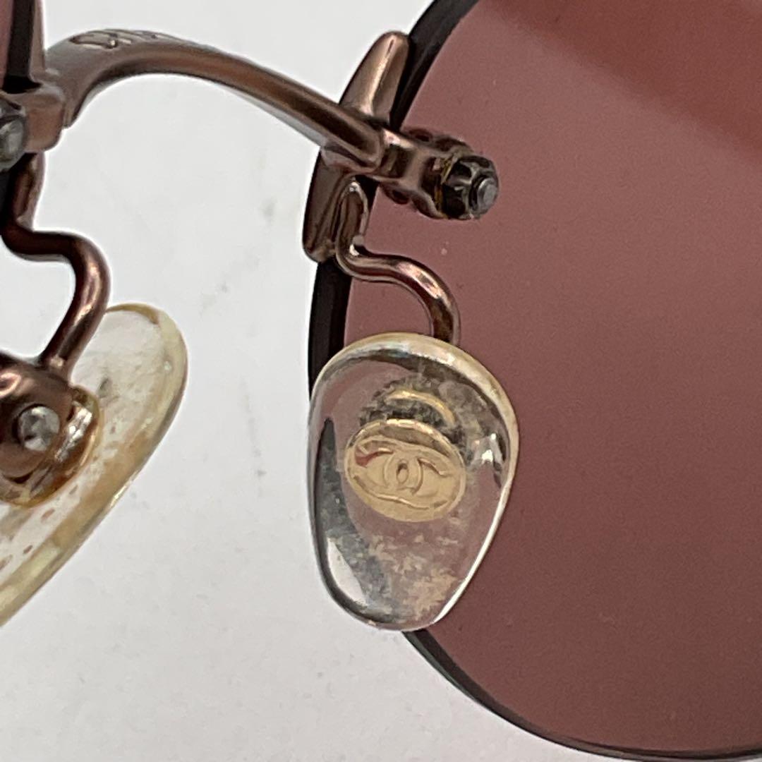シャネル サングラス リムレス 4003 ブラウン メタル ココマーク