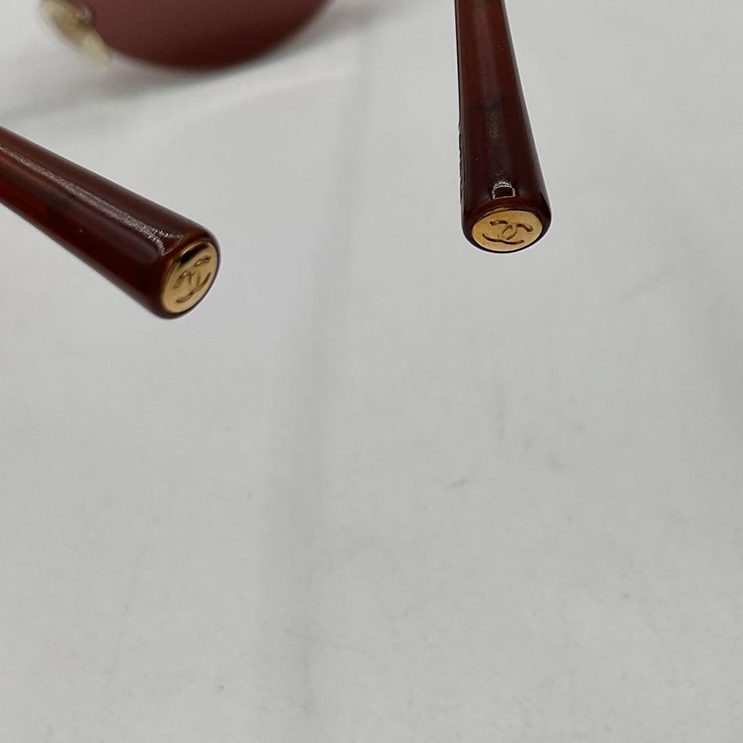 シャネル サングラス リムレス 4003 ブラウン メタル ココマーク