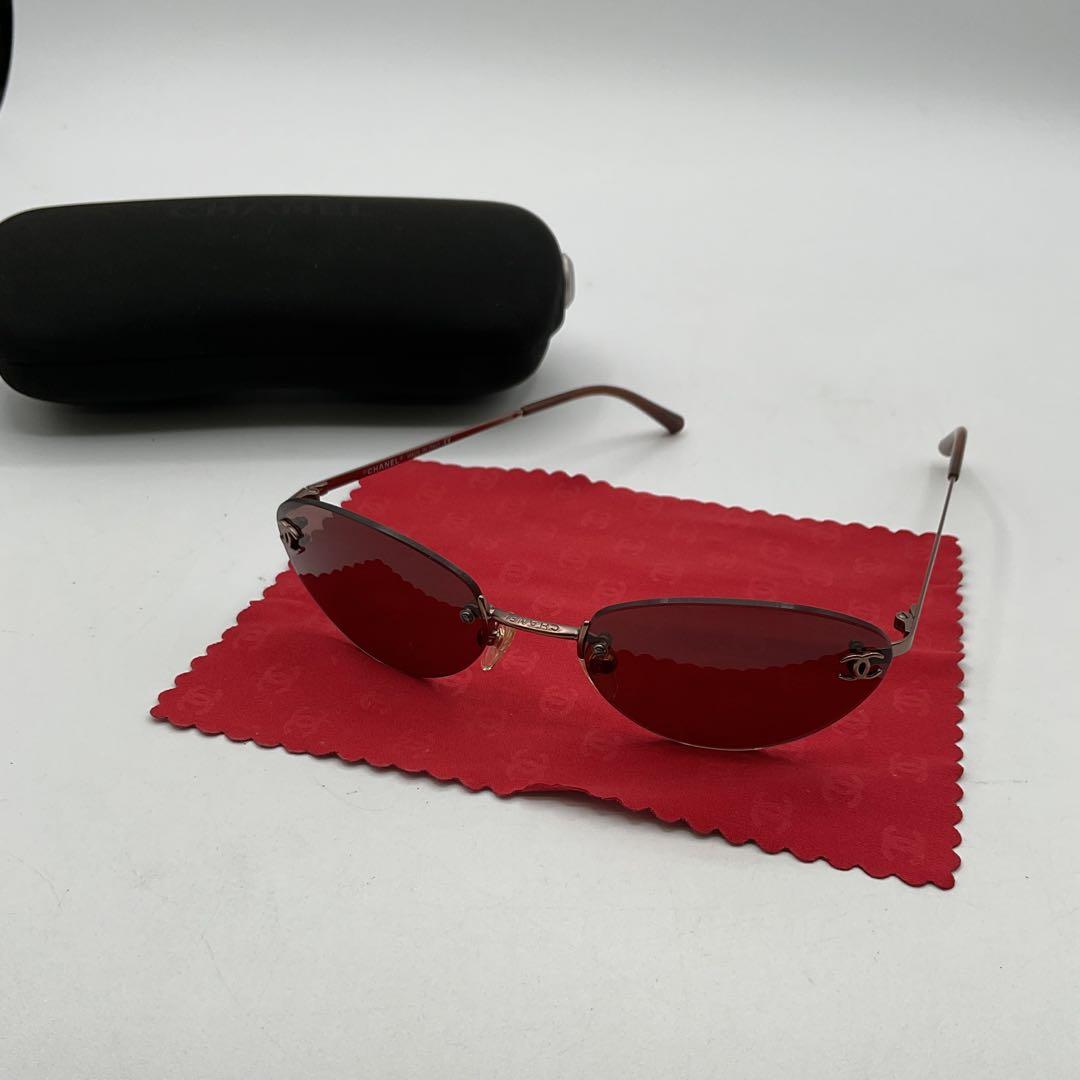 シャネル サングラス リムレス 4003 ブラウン メタル ココマーク