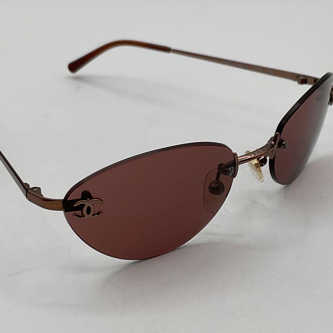 シャネル サングラス リムレス 4003 ブラウン メタル ココマーク