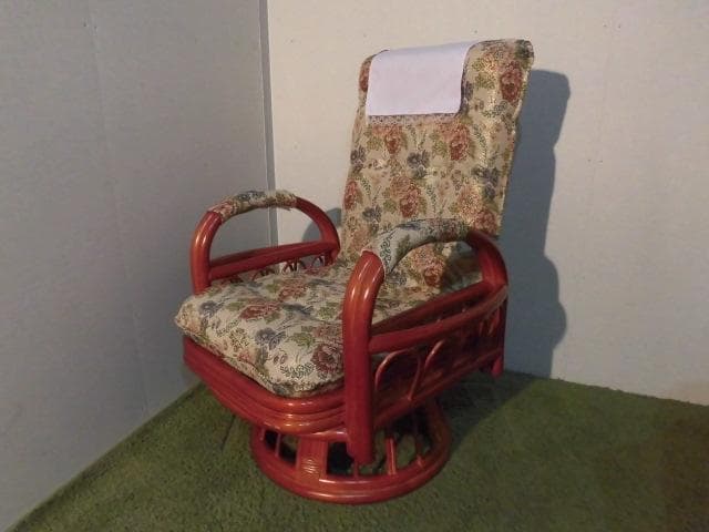 【全国一律送料無料】高級ラタンギア式リクライニング回転座椅子【ハイタイプ】