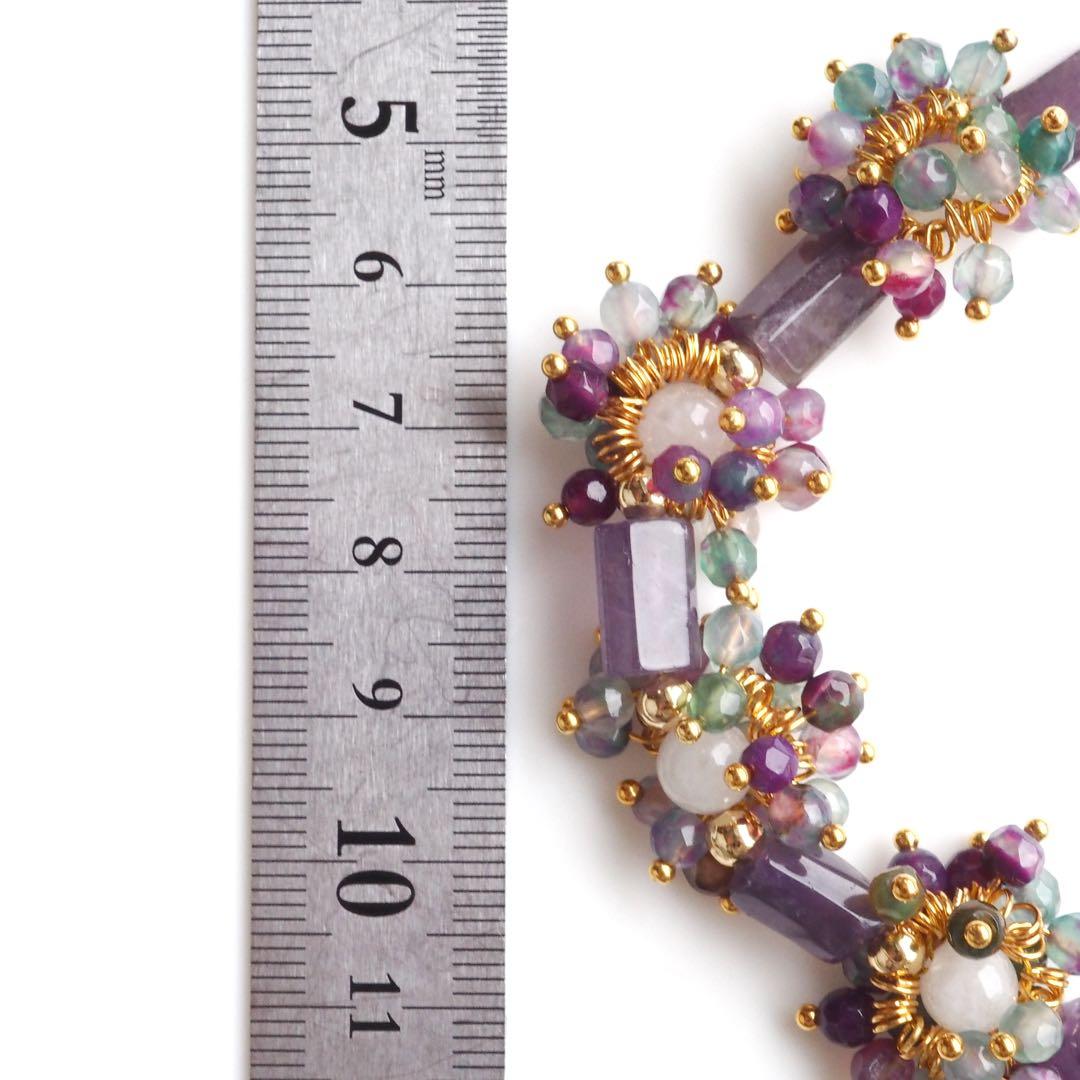 【Ruby】インプレッションストーン×淡水パールのデザインネックレス