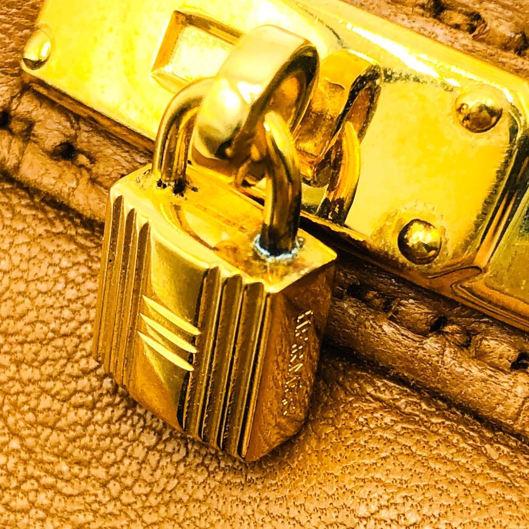 HERMES エルメス ラムスキン グローブ ケリー カデナ 手袋 ゴールド