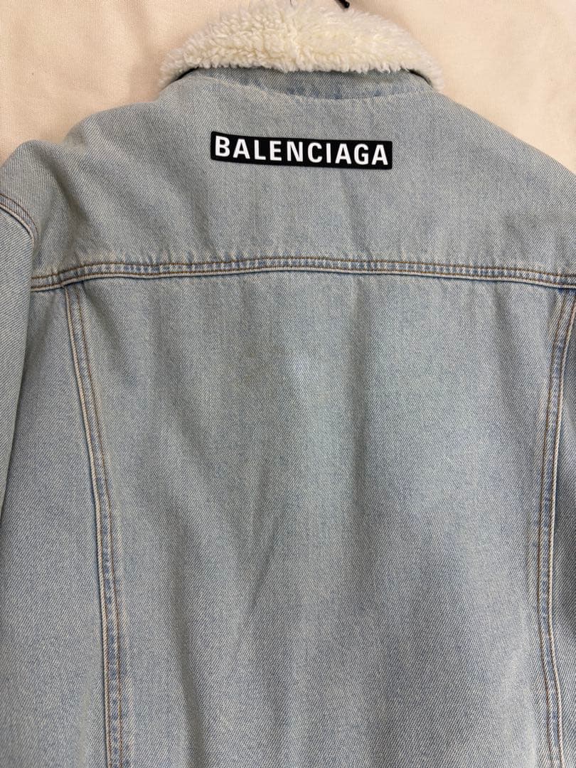 BALENCIAGA ボア襟デニムジャケット