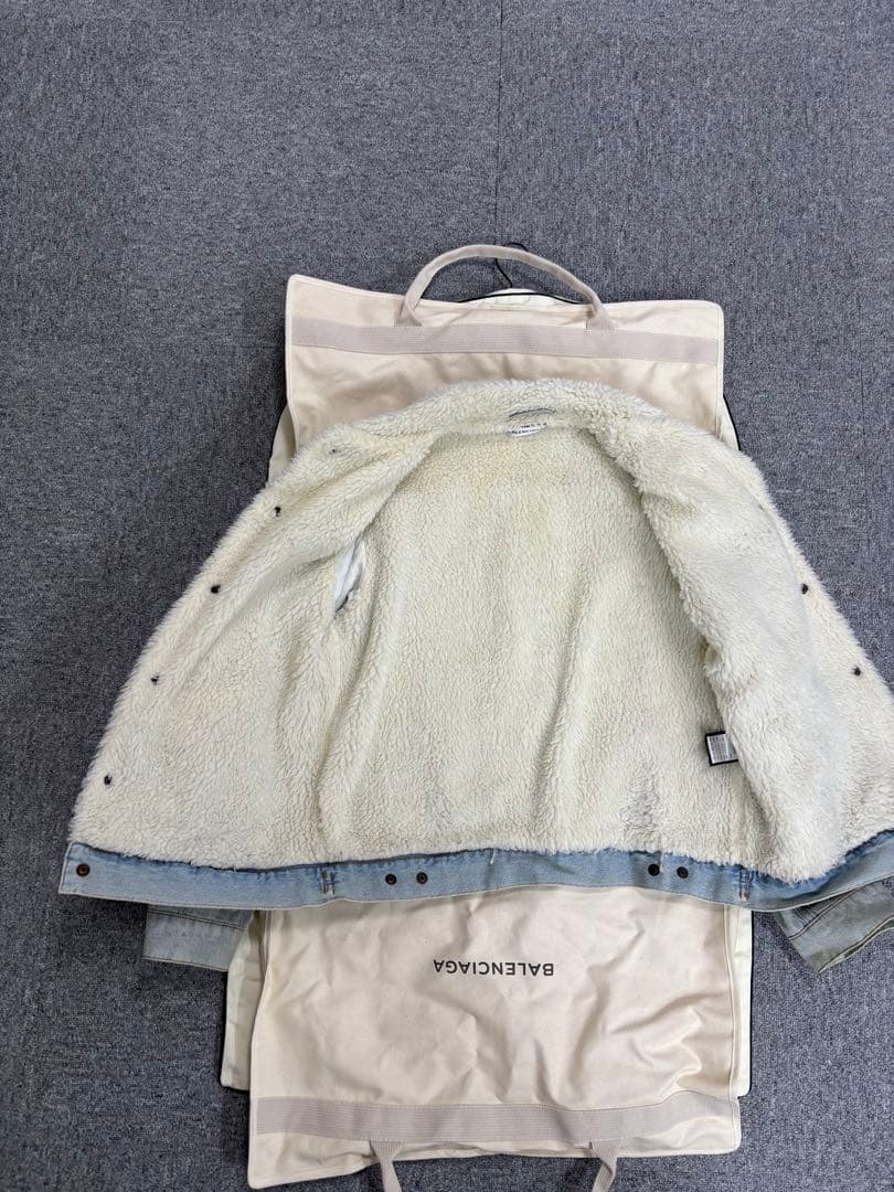 BALENCIAGA ボア襟デニムジャケット