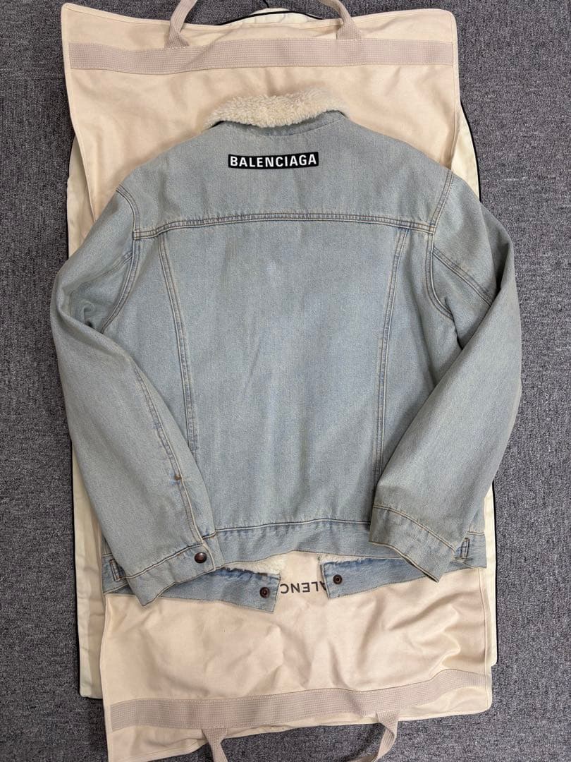 BALENCIAGA ボア襟デニムジャケット