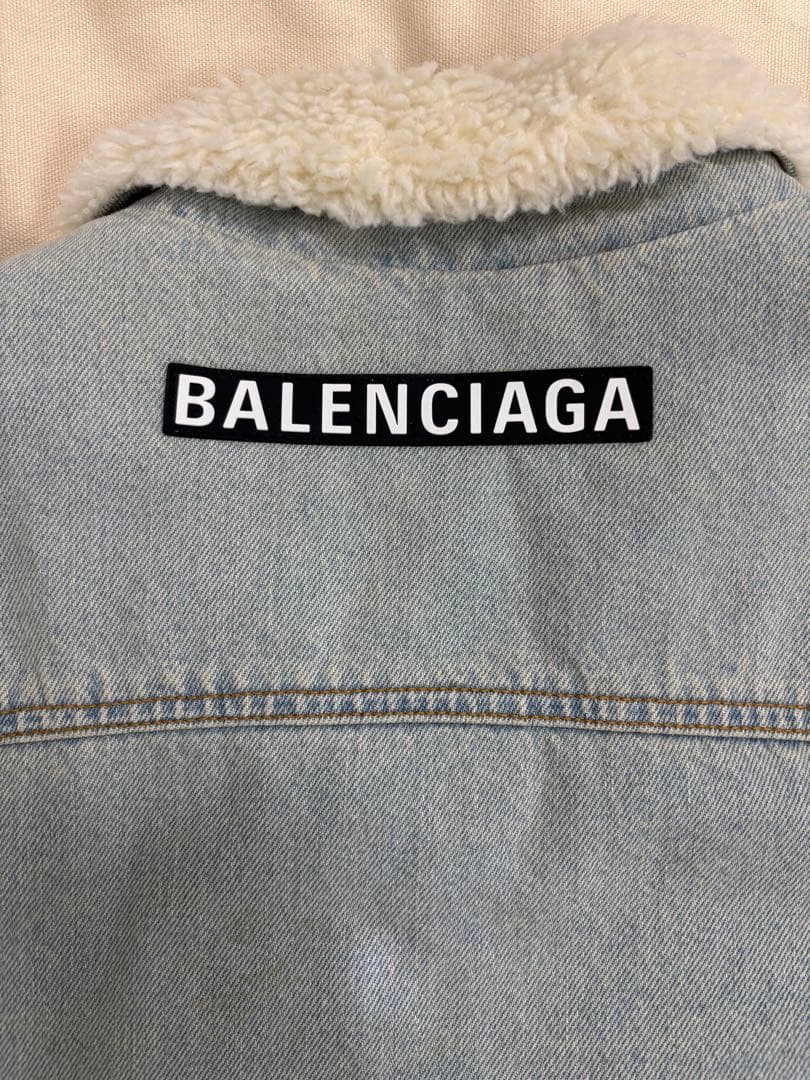 BALENCIAGA ボア襟デニムジャケット