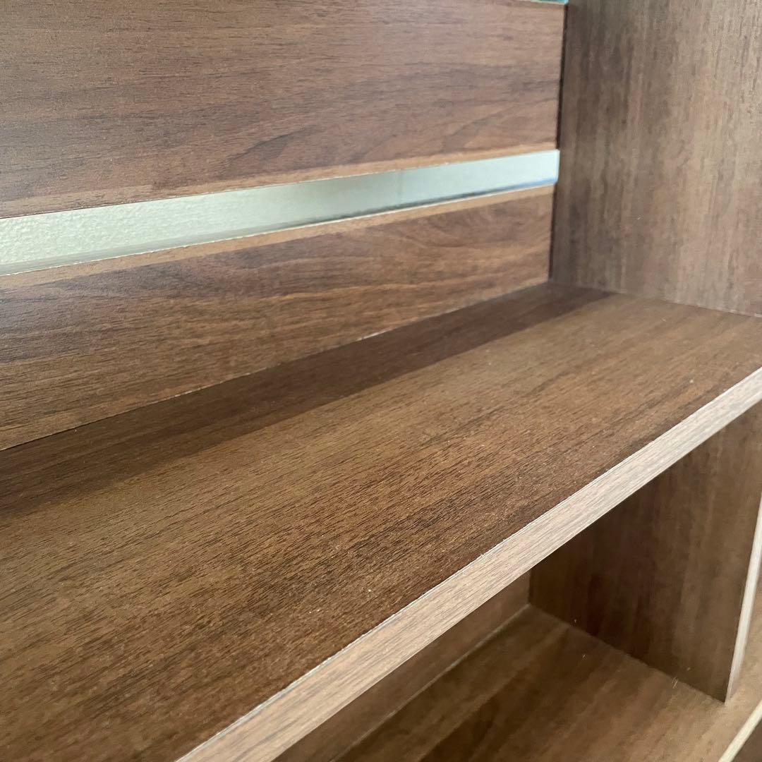 【組立て済】LOWYA 本棚 ブックシェルフ 下段 ウォルナット