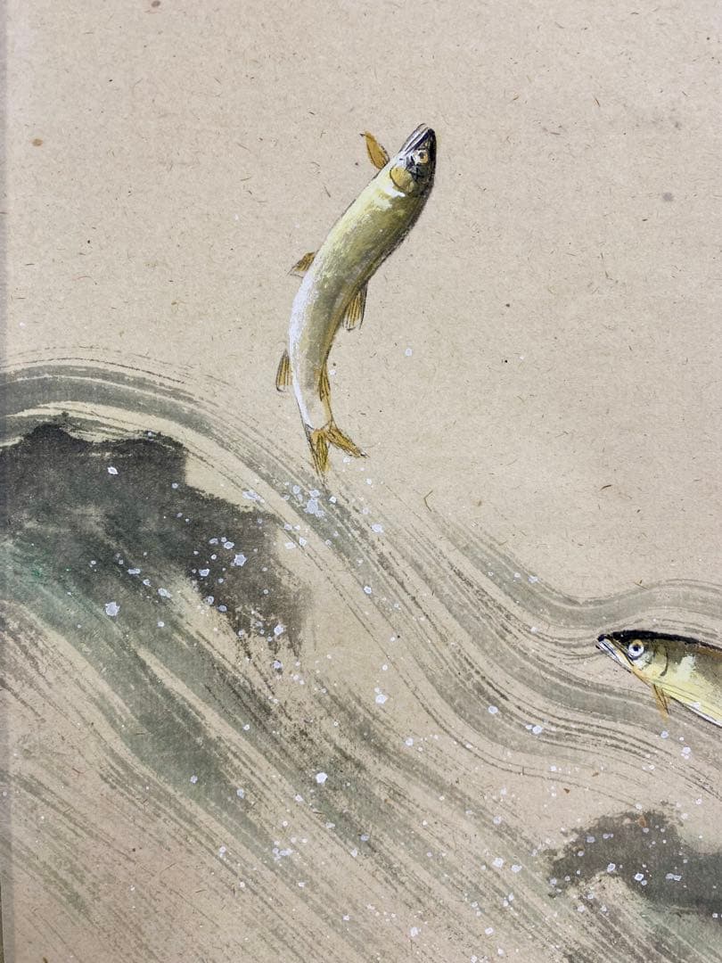 掛軸 茶掛 雪尾要道和尚筆【清流】自筆 画讃 大徳寺 住職 掛軸 茶掛 軸装