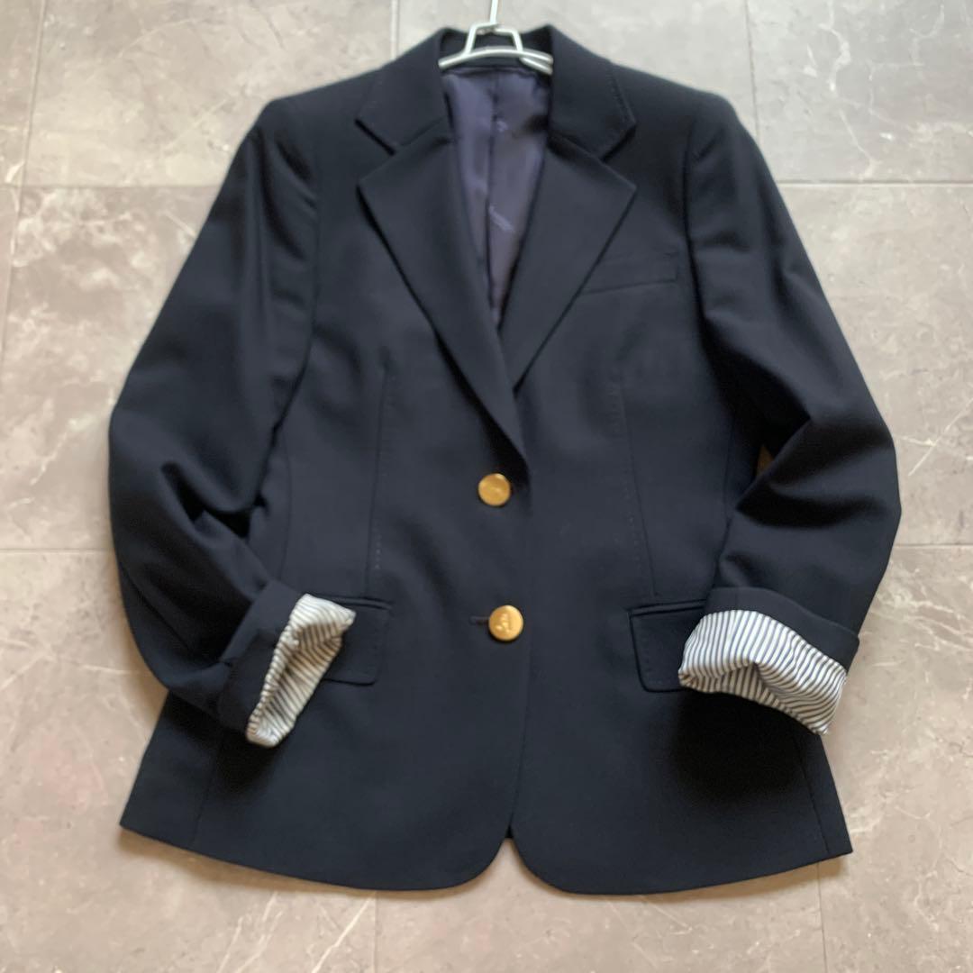 【美品】 アクアスキュータム　ジャケット　ウール　金ボタン　Aマーク　紺　9