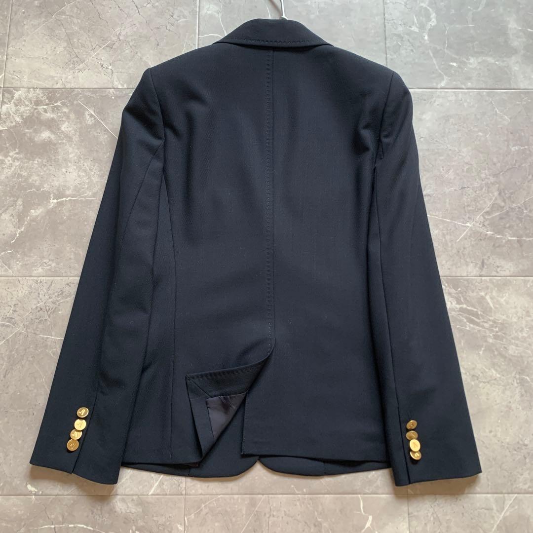 【美品】 アクアスキュータム　ジャケット　ウール　金ボタン　Aマーク　紺　9