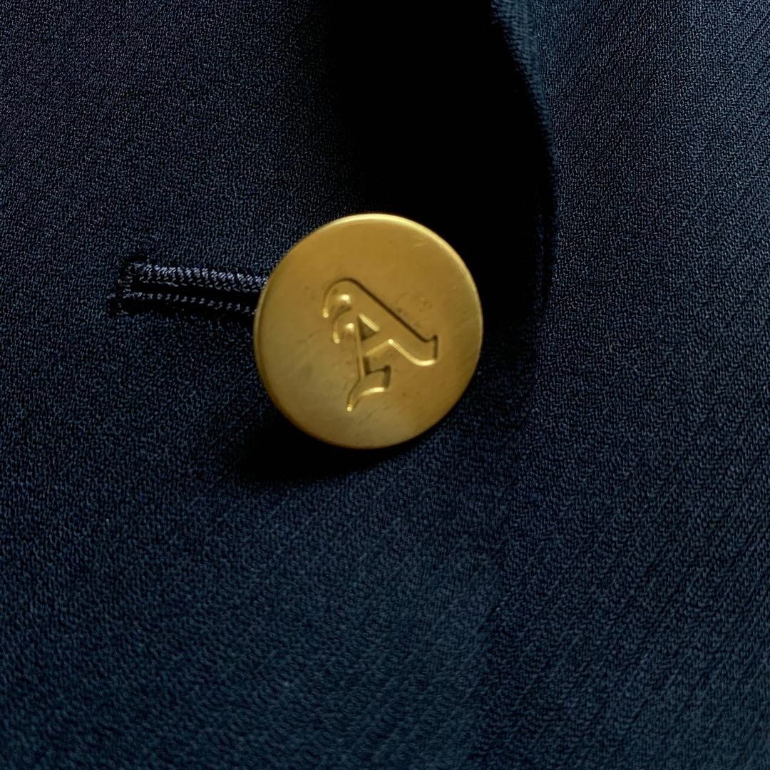 【美品】 アクアスキュータム　ジャケット　ウール　金ボタン　Aマーク　紺　9