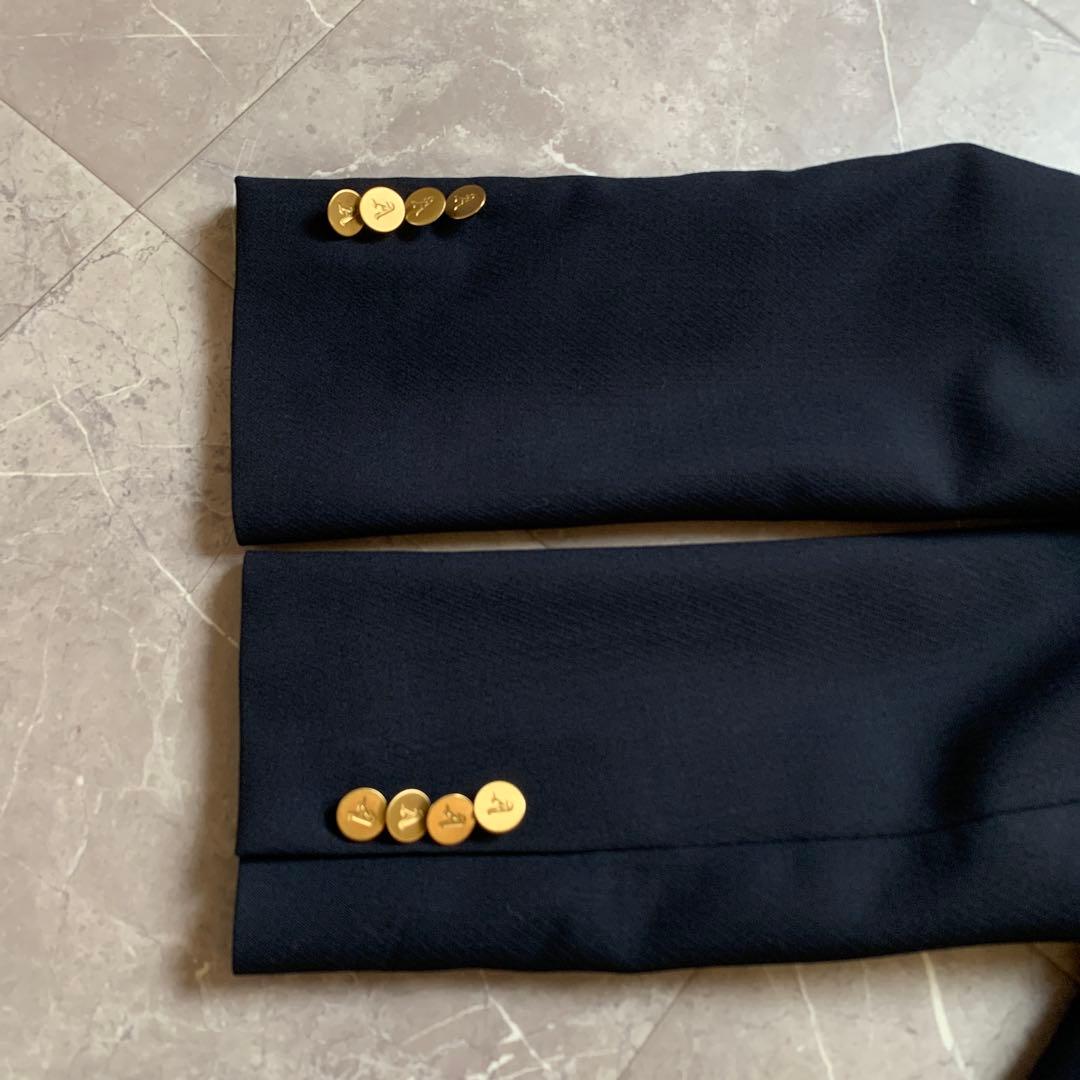 【美品】 アクアスキュータム　ジャケット　ウール　金ボタン　Aマーク　紺　9