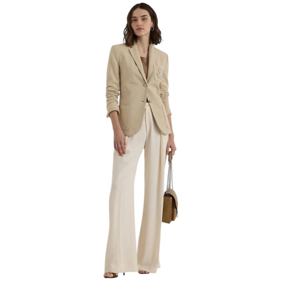 美品　ラルフローレン ジャケット　ブリオンジャカードブレザー　刺繍パッチ　S