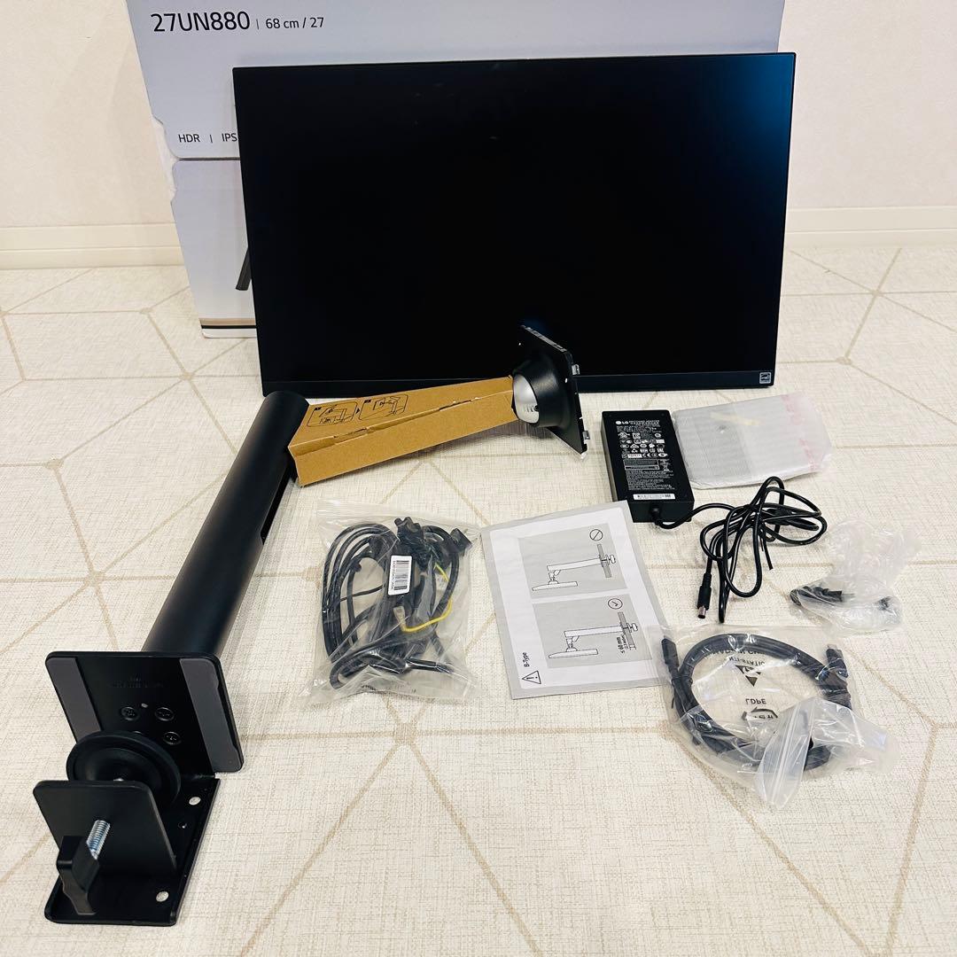 LG 4K 27UN880-B エルゴノミクス アーム スタンド 27インチ