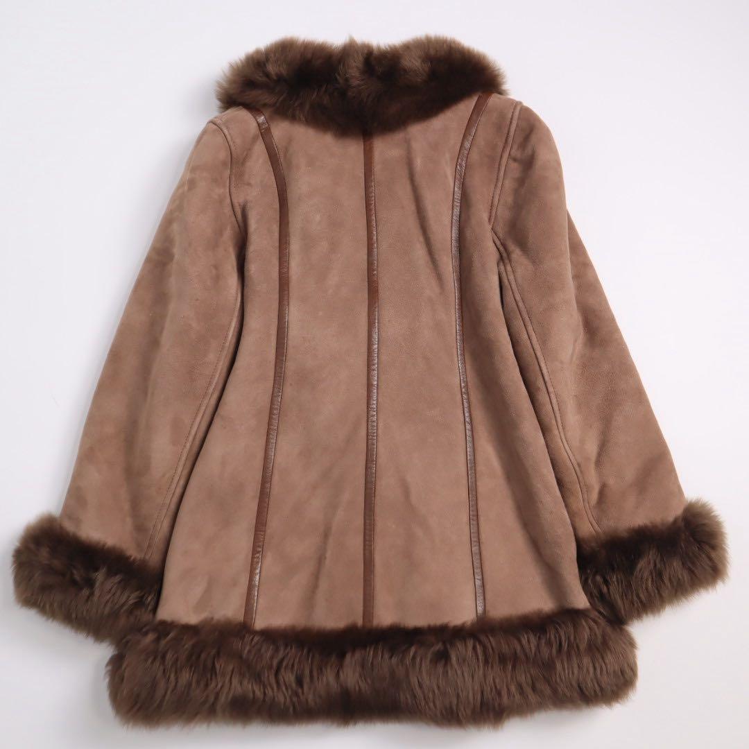 Vintage y2k spain製 ムートン 毛皮 レザー ファーコート