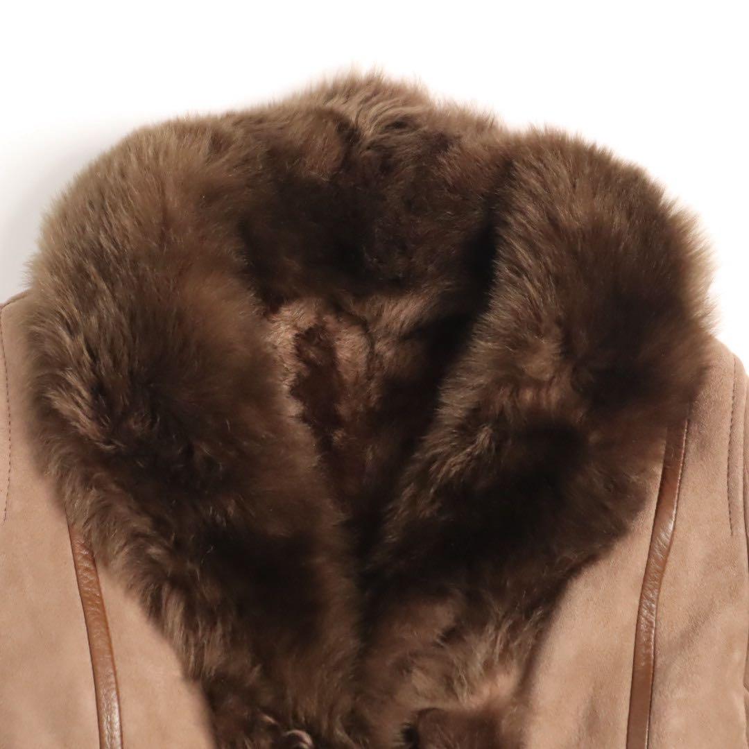 Vintage y2k spain製 ムートン 毛皮 レザー ファーコート