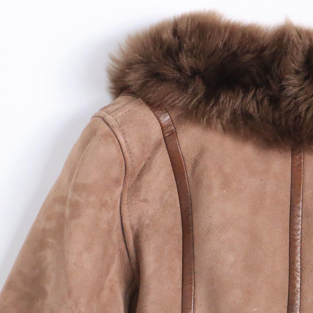 Vintage y2k spain製 ムートン 毛皮 レザー ファーコート