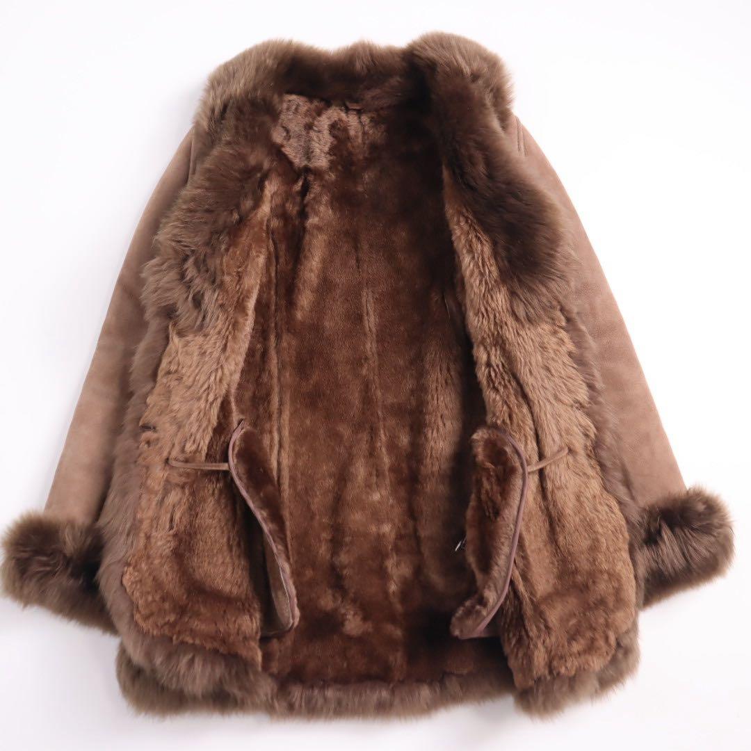 Vintage y2k spain製 ムートン 毛皮 レザー ファーコート