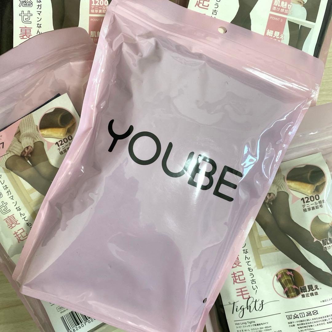 YOUBE #07  ユービーストッキング風裏起毛タイツ  ML ブルベブラック