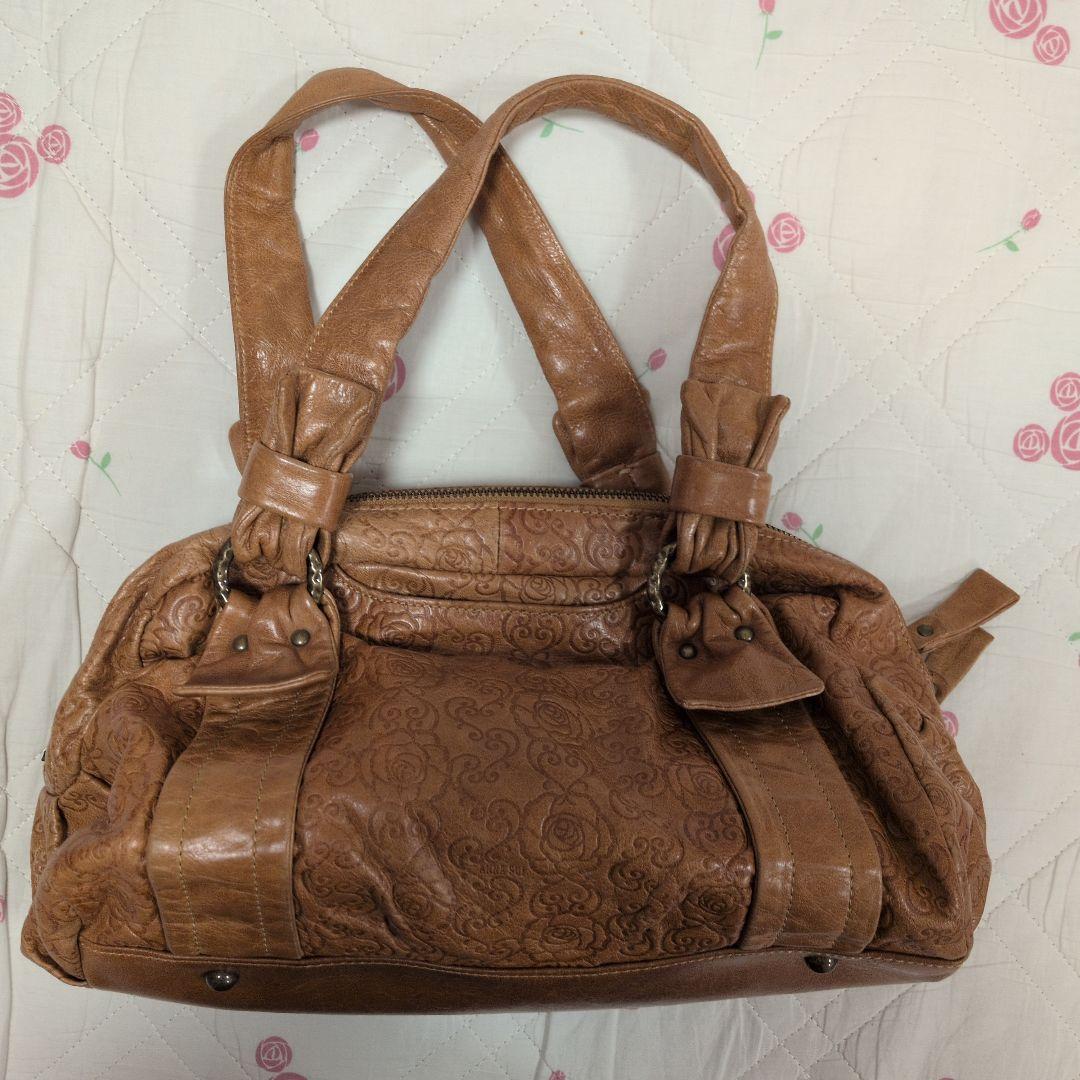 アナスイ　ANNA SUI　バッグ　ハンドバッグ　ショルダー　茶色