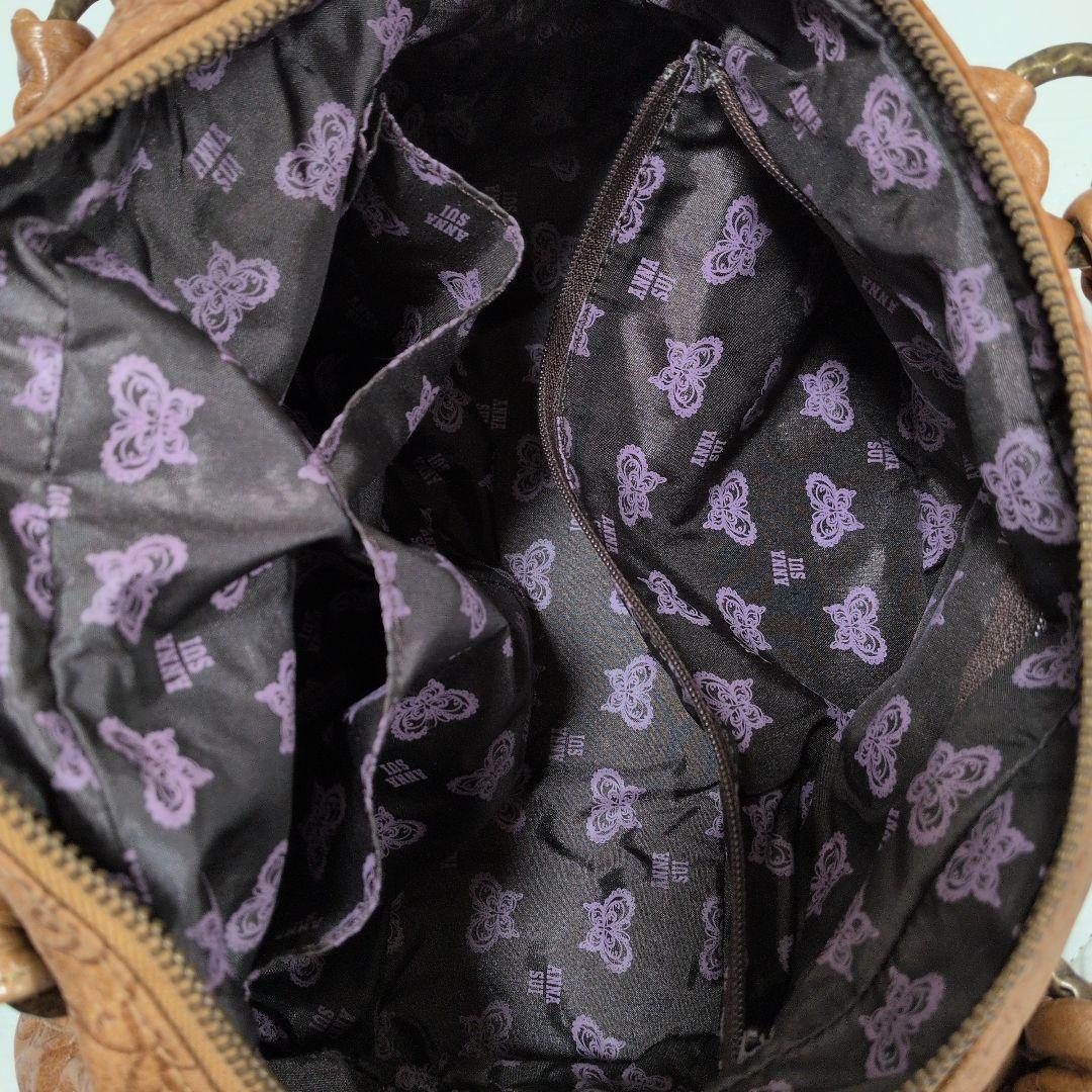 アナスイ　ANNA SUI　バッグ　ハンドバッグ　ショルダー　茶色
