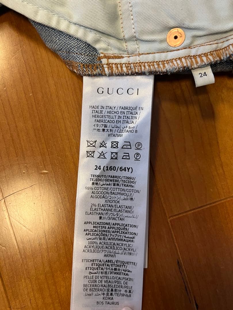 GUCCI チェリー刺繍 デニムショートパンツ