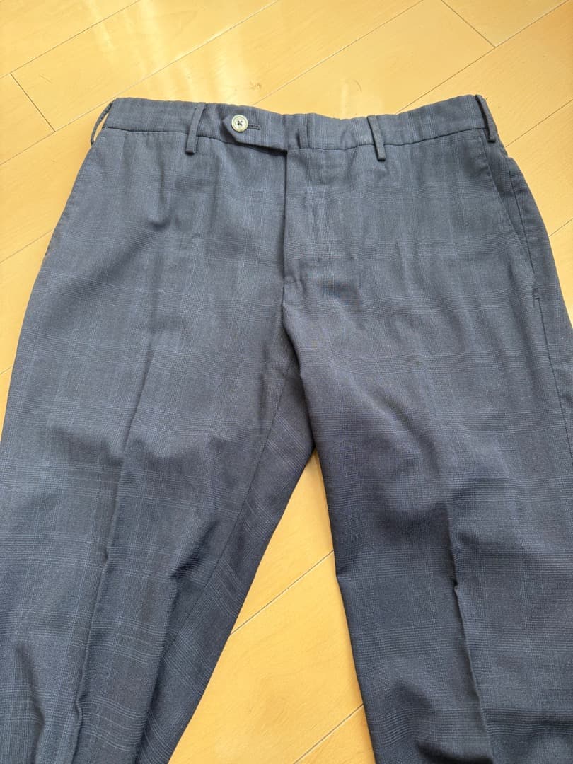 【最終価格】PT TORINO ネイビー ウィンドウペンチェック メンズ パンツ