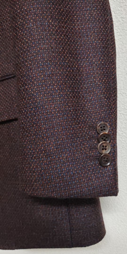 ロロピアーナ カシミヤ混ウール ダークブラウン テーラードジャケット