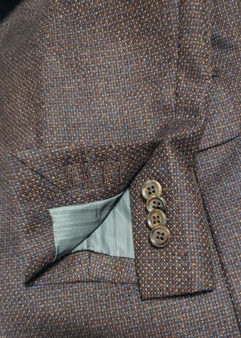 ロロピアーナ カシミヤ混ウール ダークブラウン テーラードジャケット