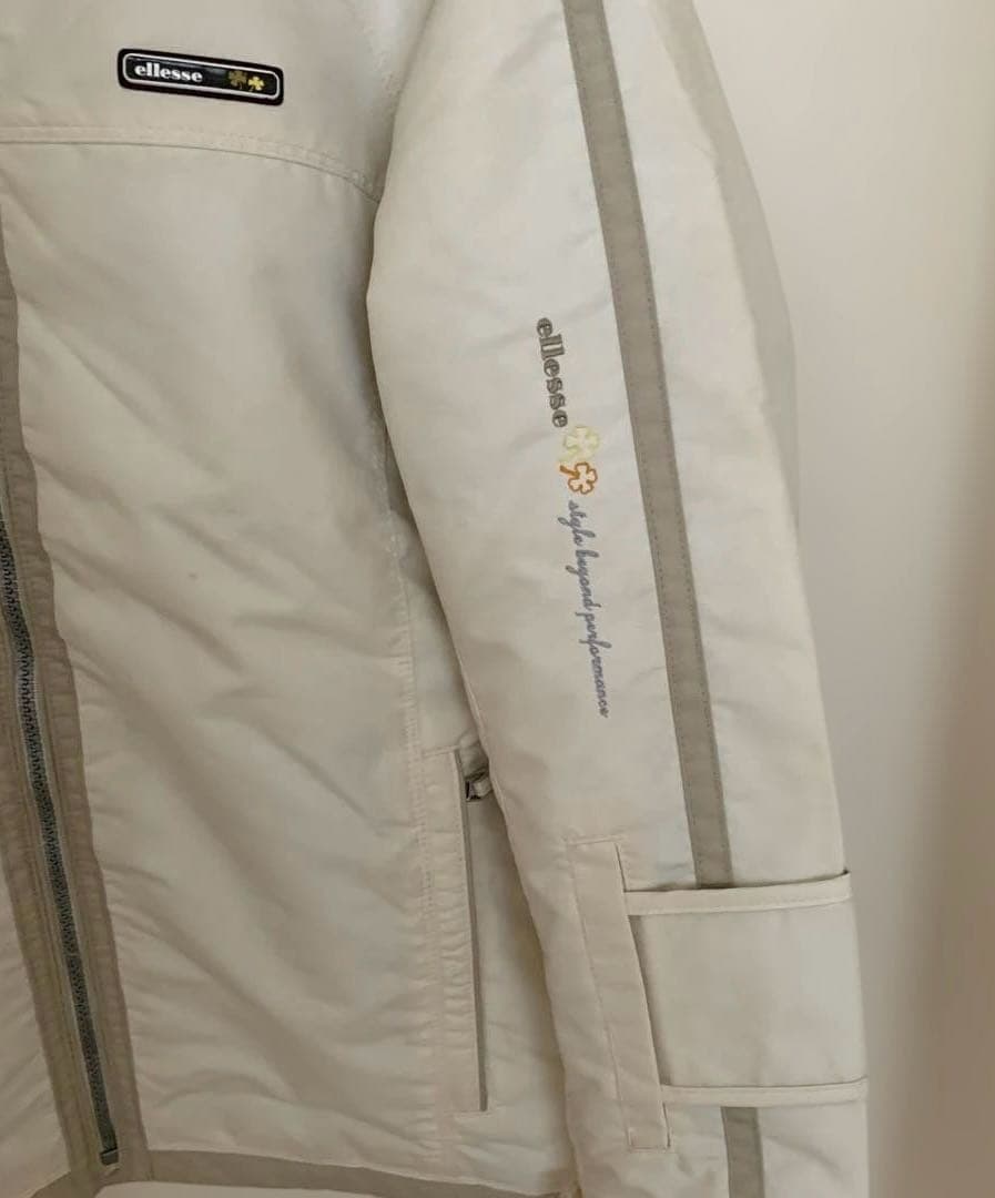 ellesse ベージュ スキーウェア 上下グローブセット