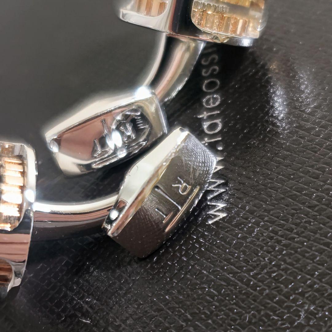 タテオシアンTATEOSSIANラウンド歯車ギアカフスボタン銀金シルバービジネス