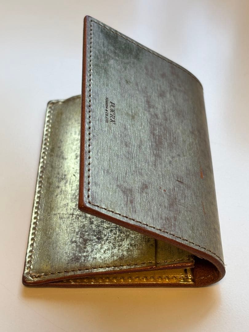 PORTER/カードケース/フォイル/ゴールド/名刺入/パスケース/レザー/箔押