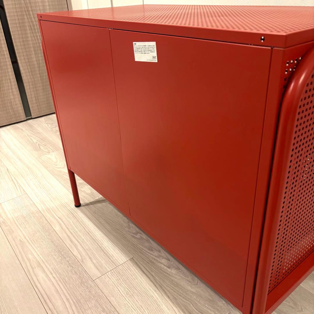【廃盤品】IKEA キャビネット ニッケビー レッド
