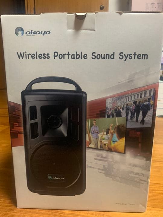 okayo 2.4GHz デシダルワイヤレスコンパクトスピーカー(マイク2本付)