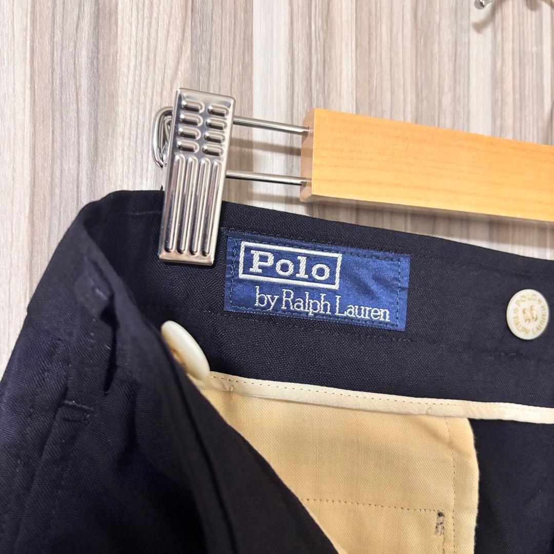 【入手困難】 90s ポロラルフローレン スラックスパンツ チノパン ネイビー