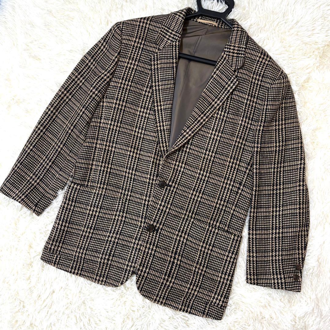 イッセイミヤケ 80s 筆タグ テーラードジャケット ツイード ヴィンテージ M