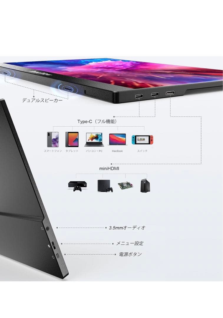 【美品】モバイルモニター 15.6インチ InnoView モバイルディスプレイ