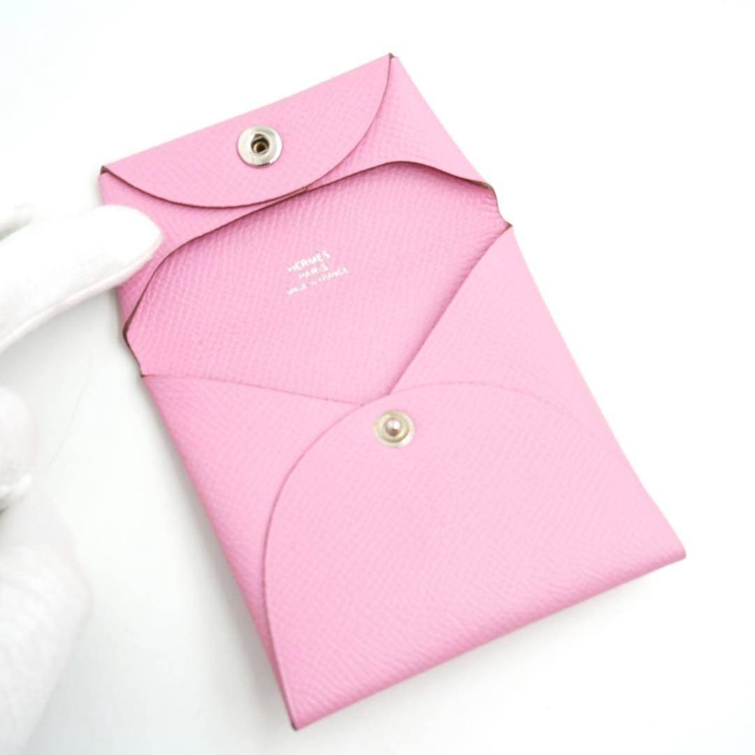 ✨新品未使用・箱付き✨　HERMES ケース　バスティア　エプソン　ピンク