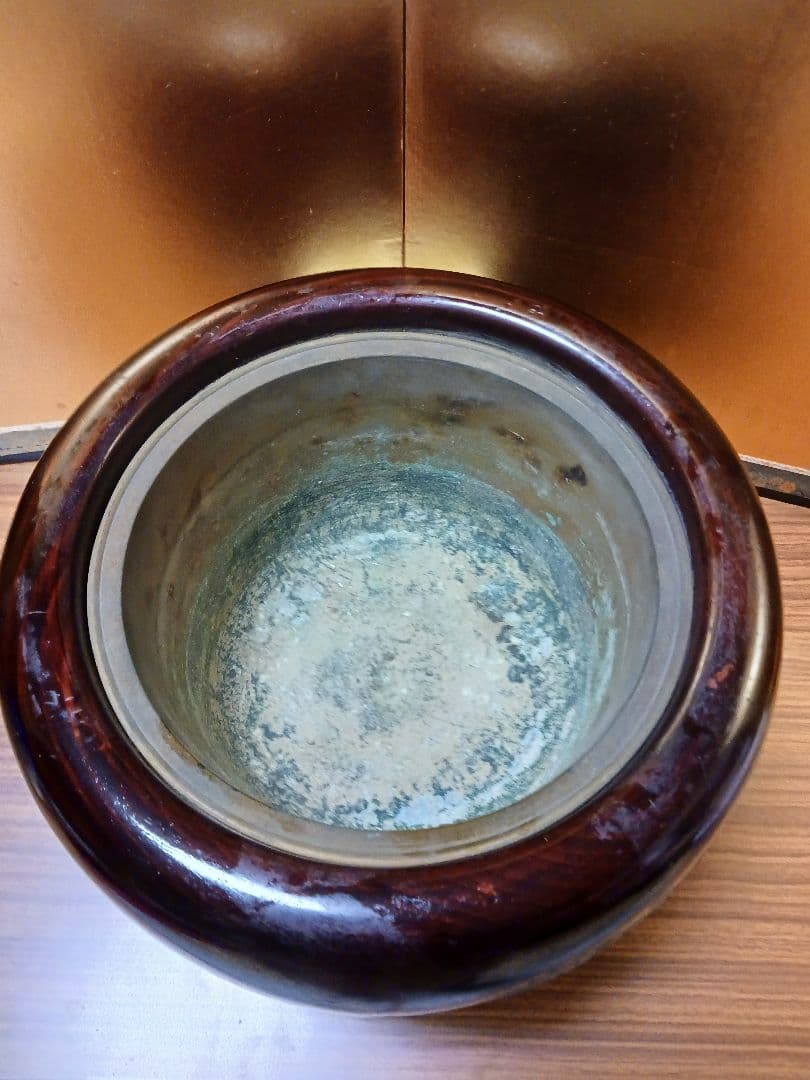 『超美品』火鉢　けやき　高級 蝶々　蒔絵　アンティーク　雑貨　骨董　古民具　加賀