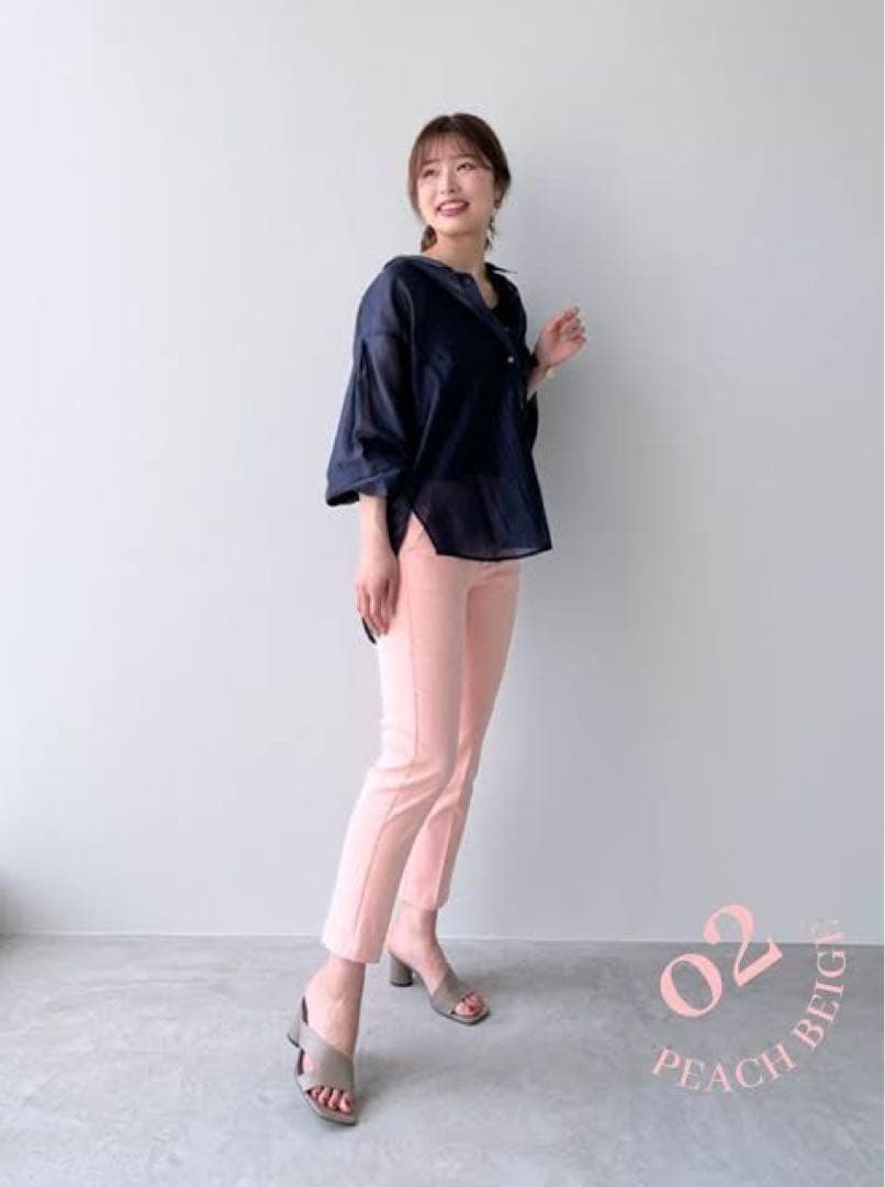 stola. モッツァレラパンツ ピーチベージュ