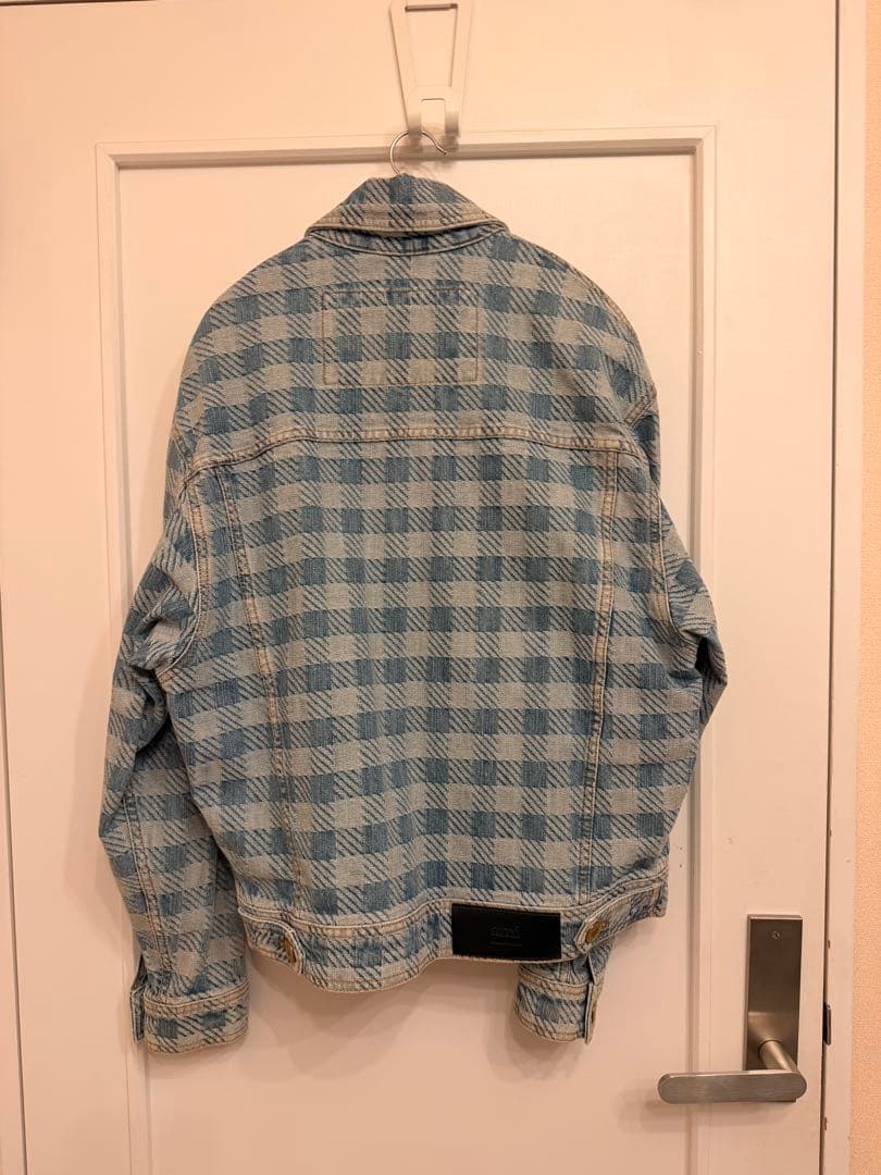 ami paris チェック柄 デニムジャケット